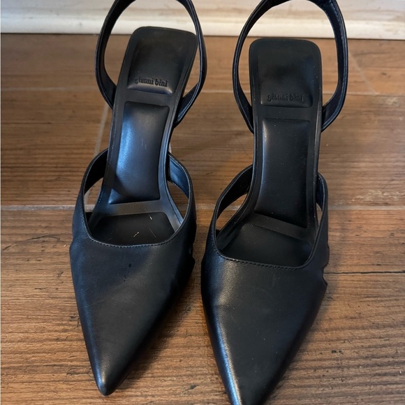 Gianni Bini Black Slingback Heels with Clear Stiletto - Picture 3 of 8